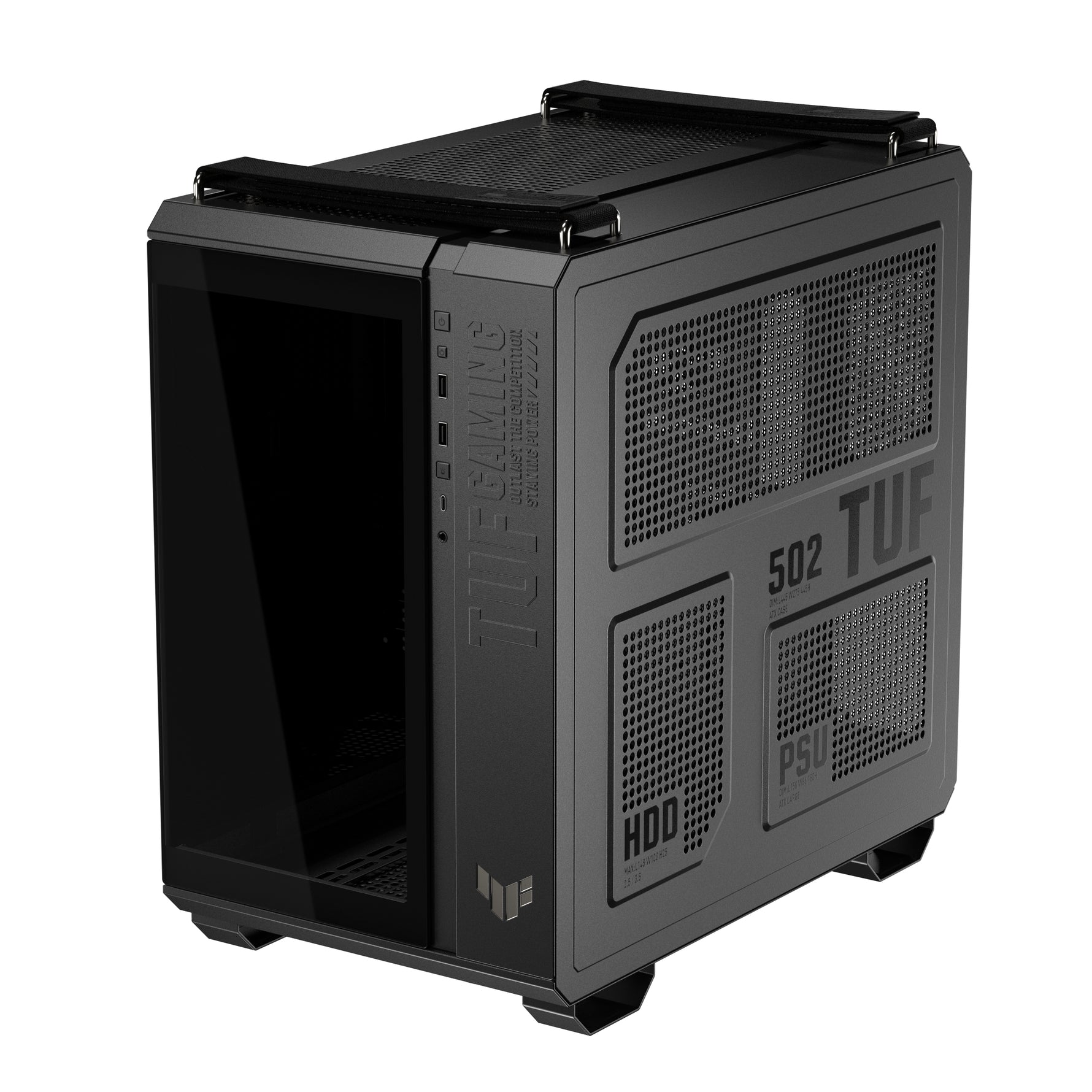 ASUS TUF GAMING GT502 Horizon TG ARGB Black, Midi Tower, PC, Nero, ATX, micro ATX, Mini-ITX, Gaming, 16,3 cm
