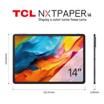 TCL NXTPAPER 14, 36,3 cm (14.3"), 2400 x 1600 Pixel, 256 GB, 8 GB, Android 14, Grigio