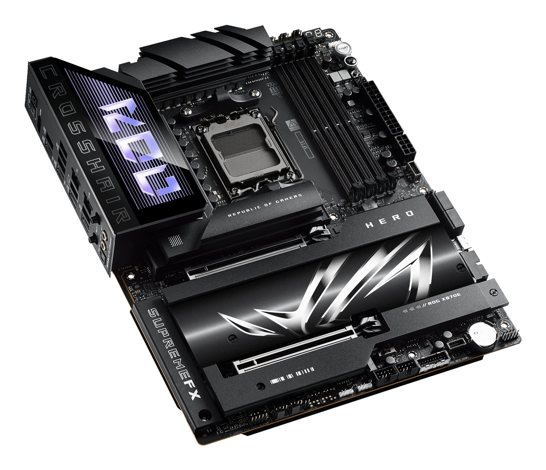 ASUS ROG CROSSHAIR X870E HERO, AMD, Socket AM5, Socket AM5, DDR5-SDRAM, 192 GB, DIMM
