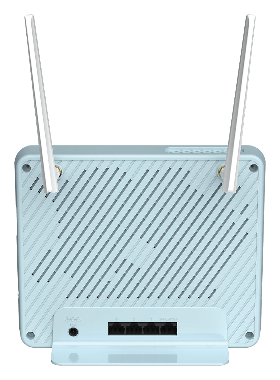 D-Link G415/E, Wi-Fi 6 (802.11ax), Dual-band (2.4 GHz/5 GHz), Collegamento ethernet LAN, 4G, Blu, Bianco, Router da tavolo