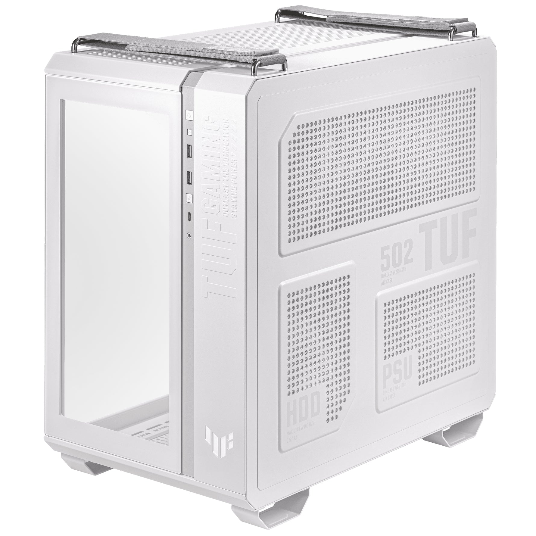ASUS TUF Gaming GT502 PLUS, Midi Tower, PC, Bianco, ATX, micro ATX, Mini-ITX, 16,3 cm, 40 cm
