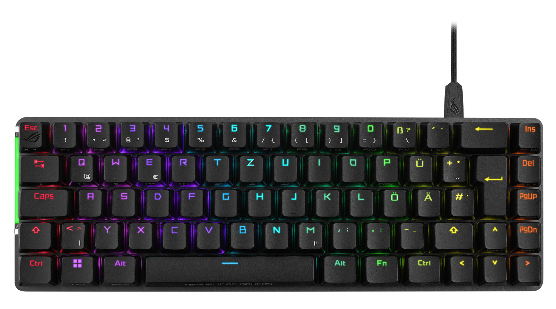 ASUS ROG Falchion Ace (Black), Cablato, USB, Interruttore a chiave meccanica, QWERTY, LED RGB, Nero