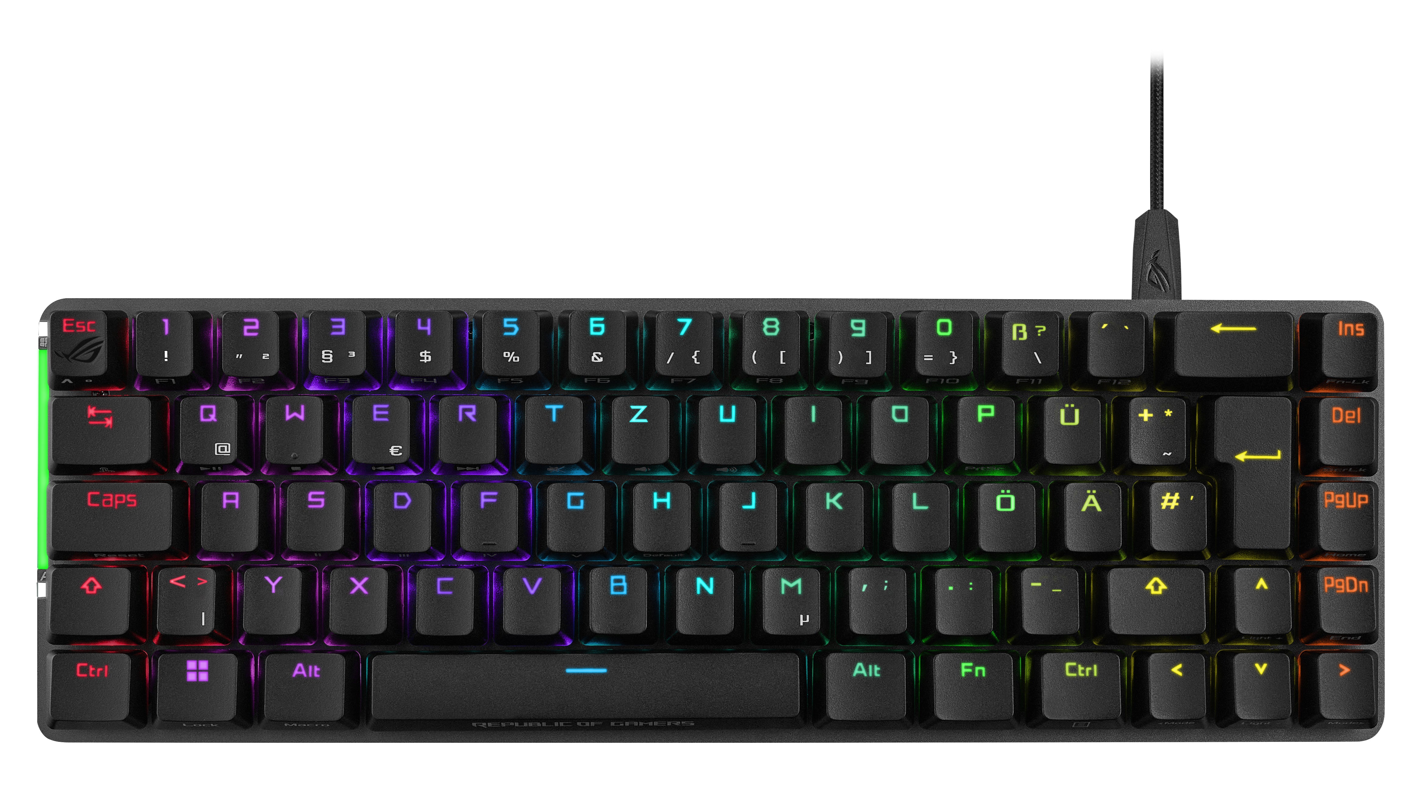 ASUS ROG Falchion Ace (Black), Cablato, USB, Interruttore a chiave meccanica, QWERTY, LED RGB, Nero