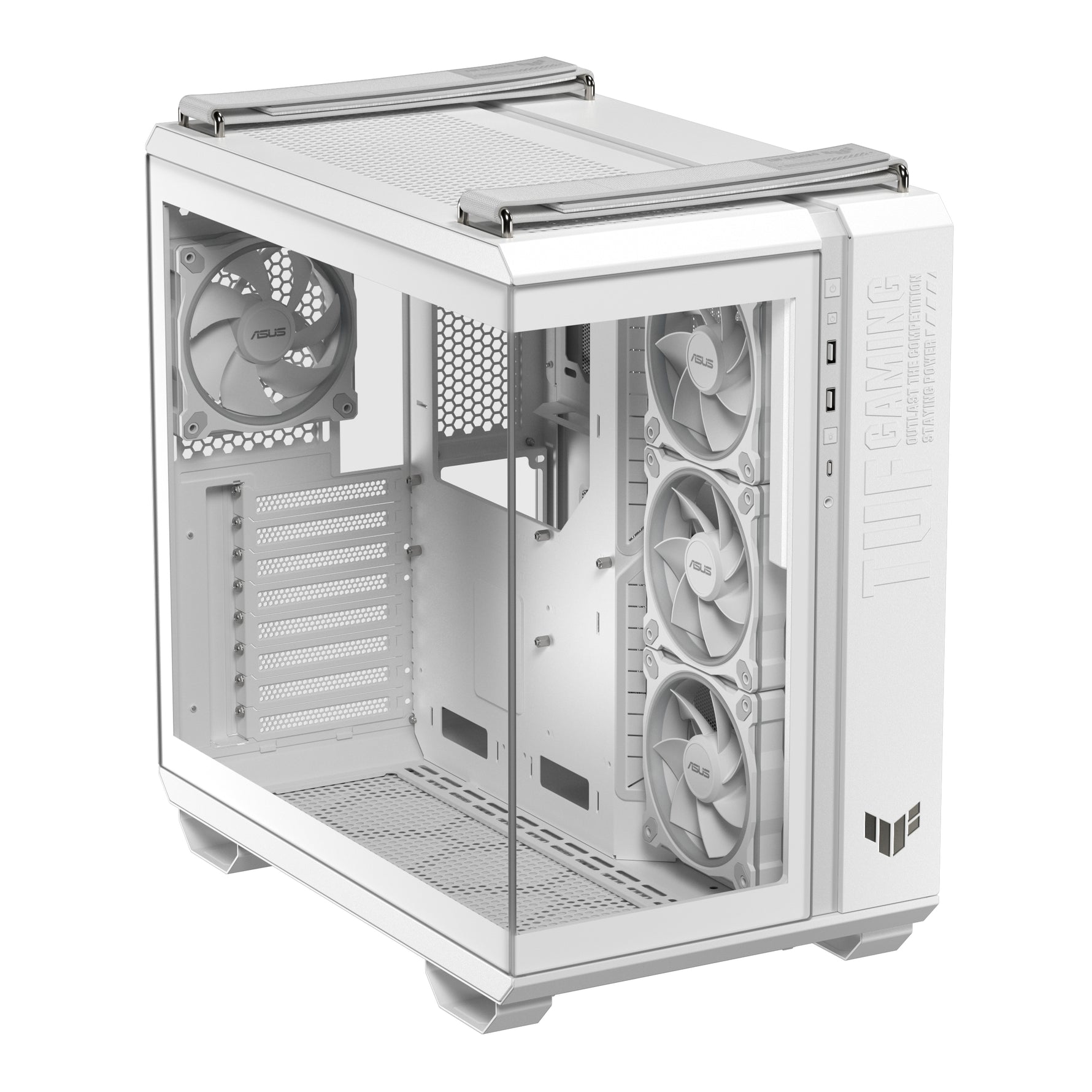 ASUS TUF GAMING GT502 Horizon TG ARGB White, Midi Tower, PC, Bianco, ATX, micro ATX, Mini-ITX, 16,3 cm, 40 cm