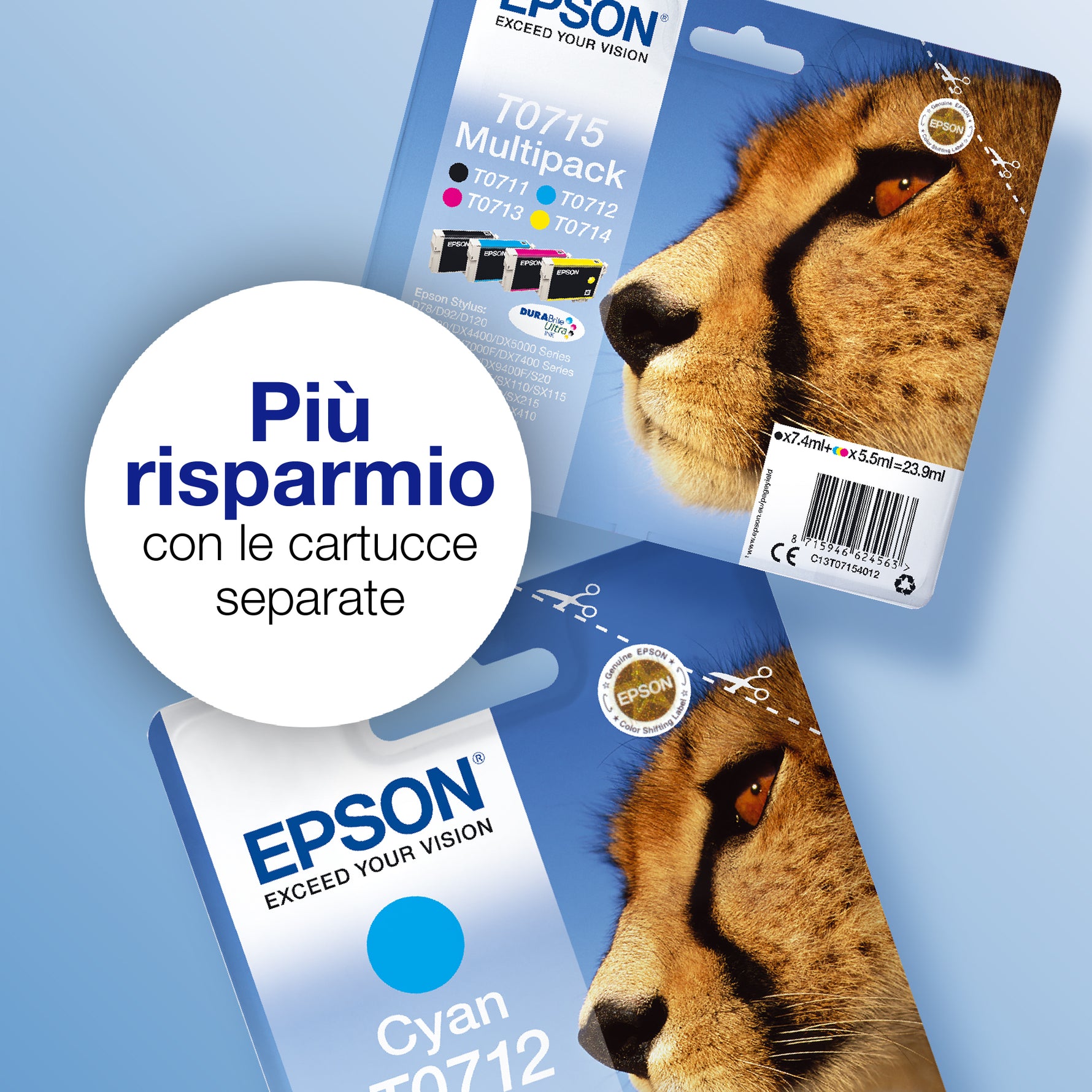 Epson Singlepack Magenta T0713 DURABrite Ultra Ink, Resa standard, Magenta, Inchiostro a base di pigmento, 5,5 ml, 1 pz