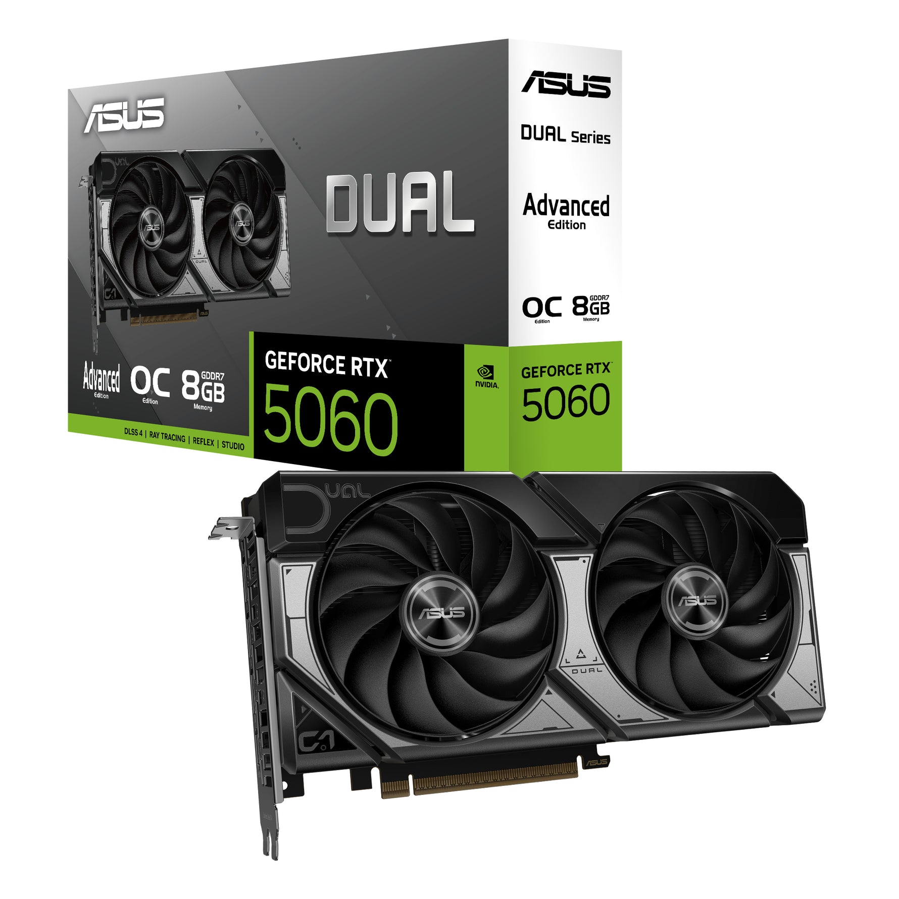 ASUS Dual -RTX5060-O8G-A, GeForce RTX 5060, 8 GB, GDDR7, 128 bit, 7680 x 4320 Pixel, PCI Express 5.0