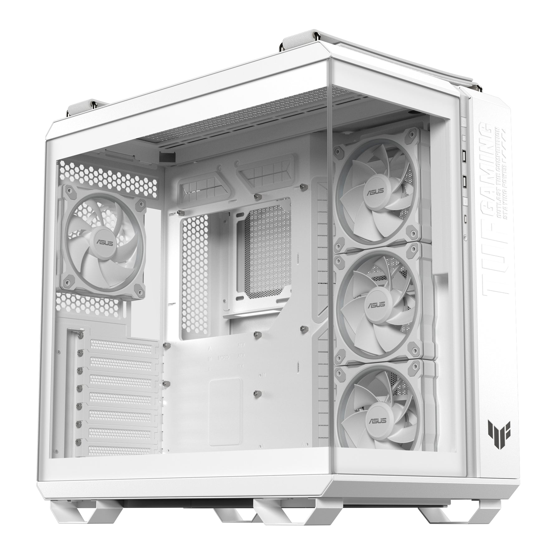 ASUS TUF GAMING GT502 Horizon TG ARGB White, Midi Tower, PC, Bianco, ATX, micro ATX, Mini-ITX, 16,3 cm, 40 cm