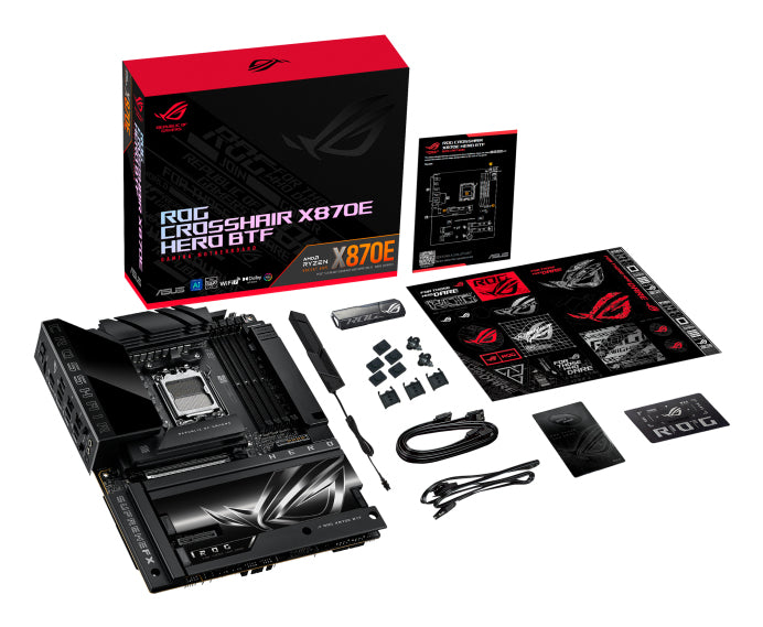 ASUS ROG CROSSHAIR X870E HERO BTF, AMD, Socket AM5, AMD Ryzen 7000 Series, AMD Ryzen 8000 Series, AMD Ryzen 9000 Series, DDR5-SDRAM, 256 GB, DIMM