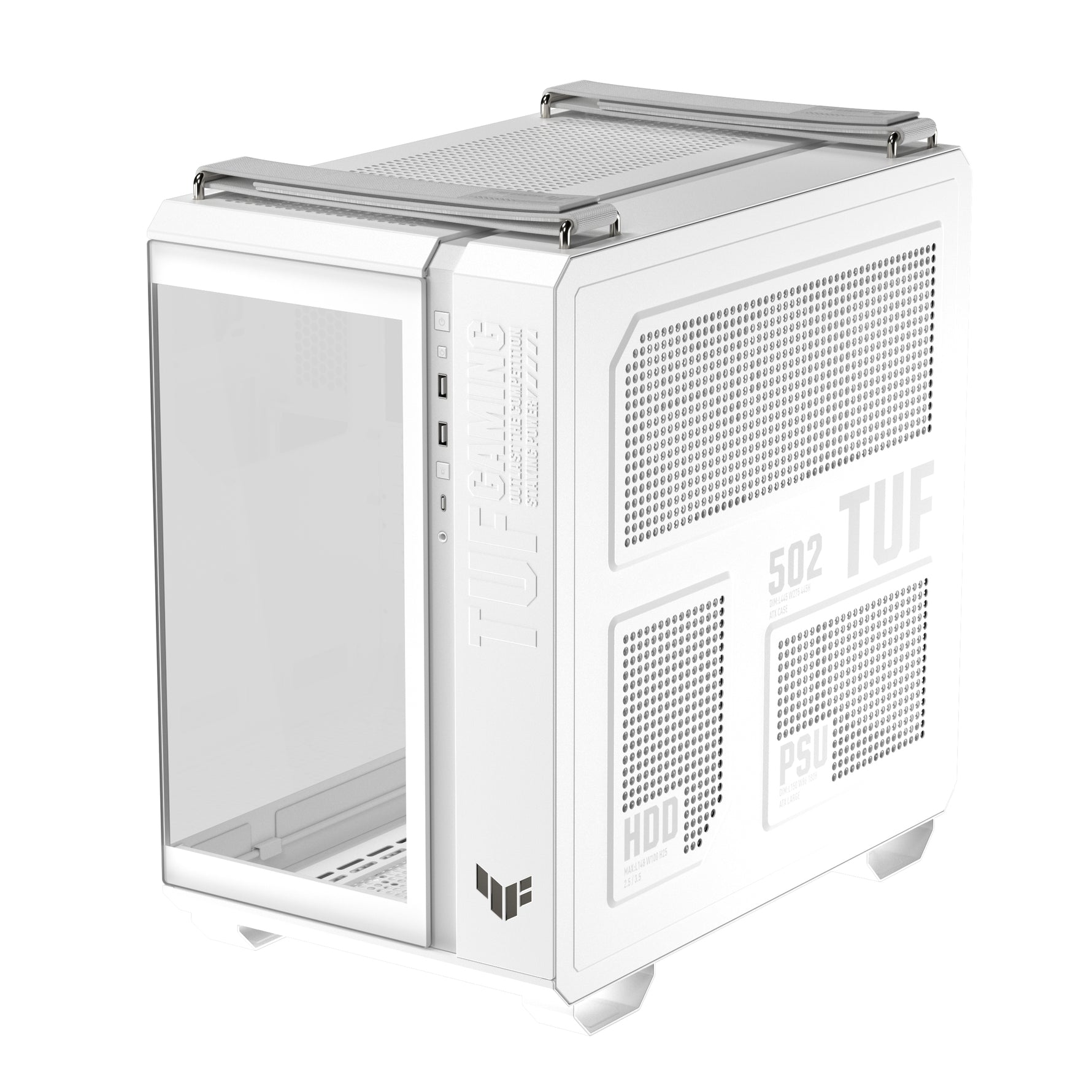 ASUS TUF GAMING GT502 Horizon TG ARGB White, Midi Tower, PC, Bianco, ATX, micro ATX, Mini-ITX, 16,3 cm, 40 cm