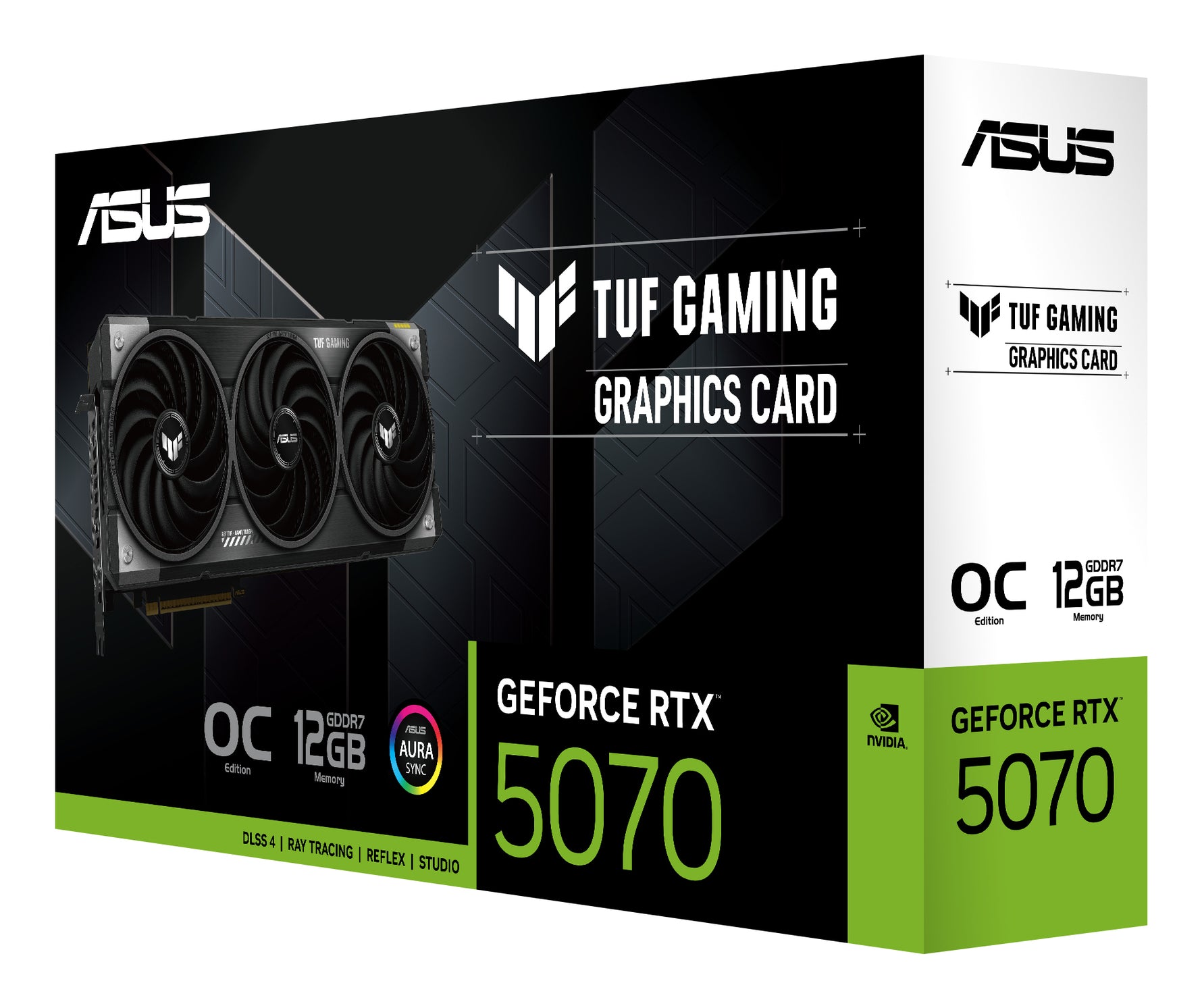 ASUS TUF Gaming TUF-RTX5070-O12G-GAMING, GeForce RTX 5070, 12 GB, GDDR7, 192 bit, 7680 x 4320 Pixel, PCI Express 5.0