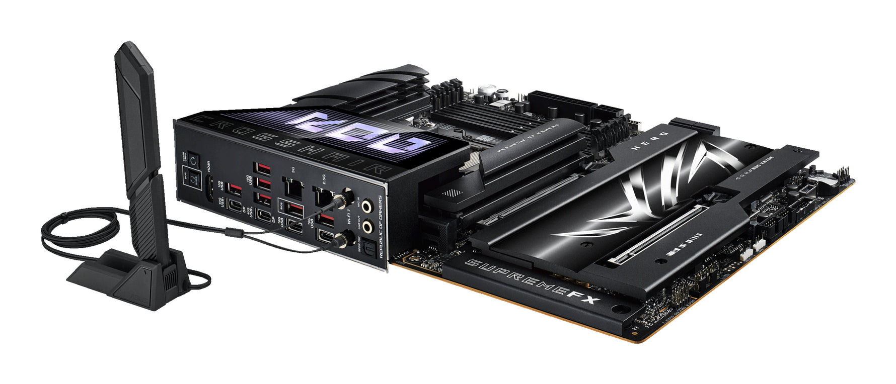 ASUS ROG CROSSHAIR X870E HERO, AMD, Socket AM5, Socket AM5, DDR5-SDRAM, 192 GB, DIMM