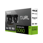 ASUS Dual -RTX5060-O8G-A, GeForce RTX 5060, 8 GB, GDDR7, 128 bit, 7680 x 4320 Pixel, PCI Express 5.0