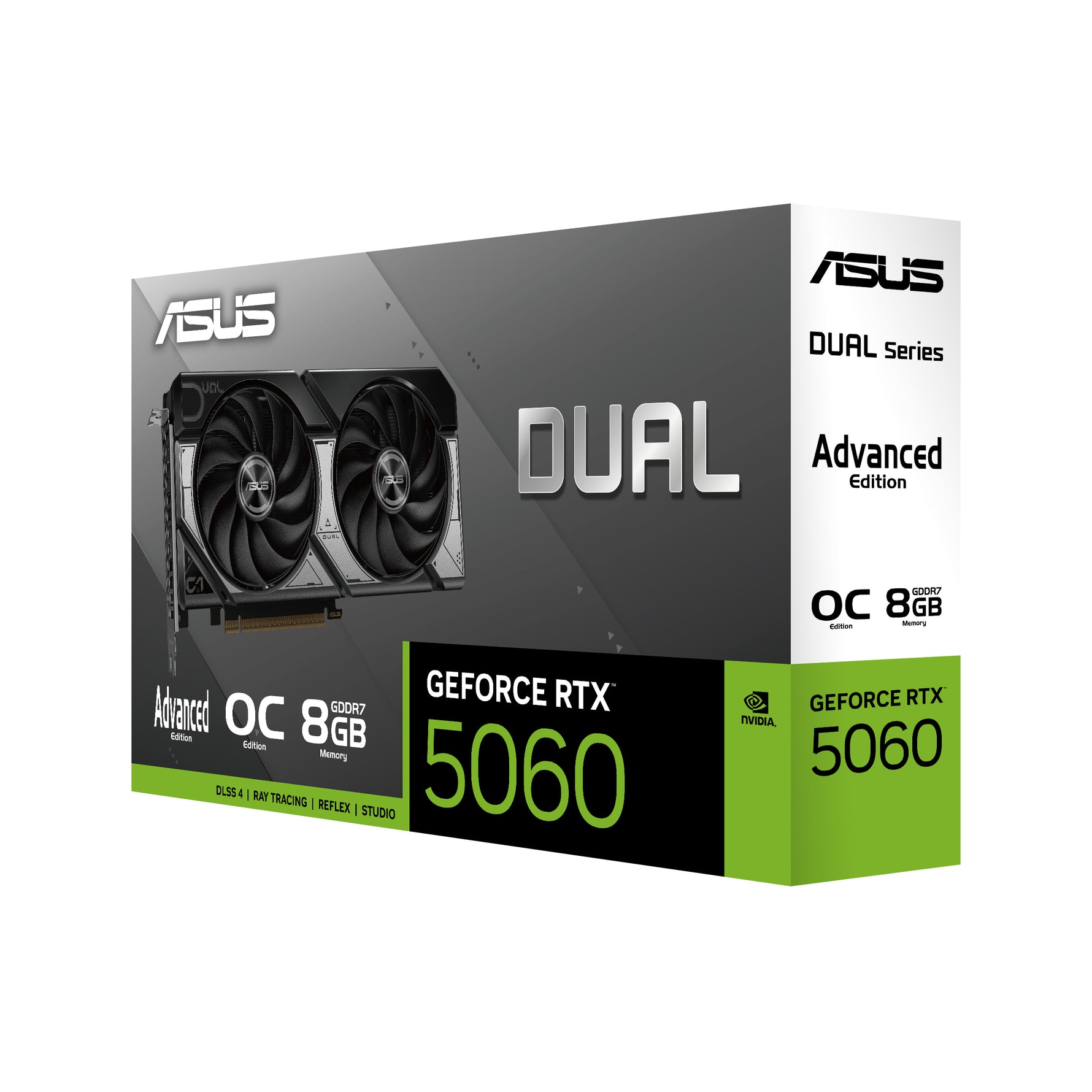 ASUS Dual -RTX5060-O8G-A, GeForce RTX 5060, 8 GB, GDDR7, 128 bit, 7680 x 4320 Pixel, PCI Express 5.0