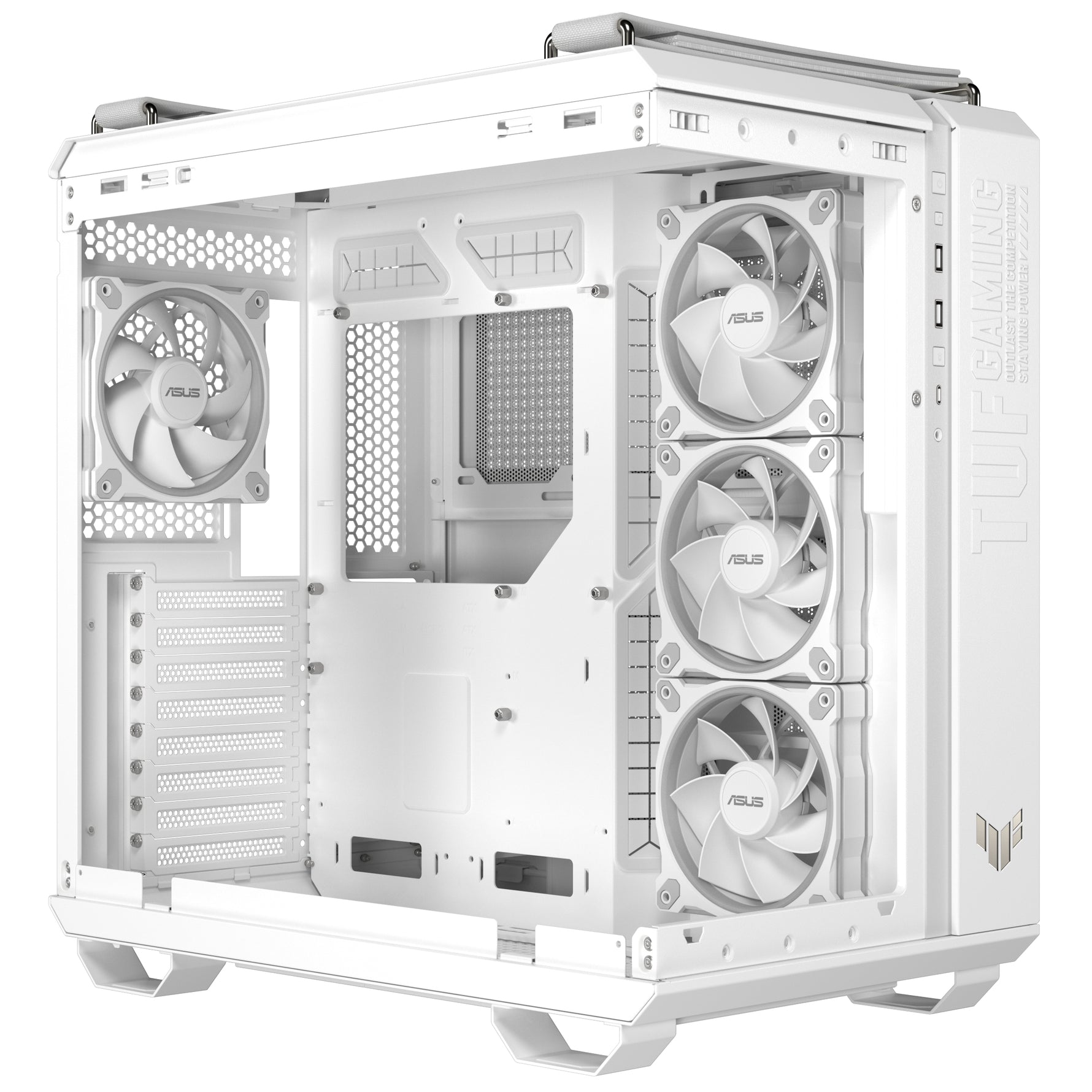 ASUS TUF GAMING GT502 Horizon TG ARGB White, Midi Tower, PC, Bianco, ATX, micro ATX, Mini-ITX, 16,3 cm, 40 cm