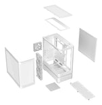 ASUS PRIME AP304 TG ARGB WHITE, PC, Bianco, Mini-ITX, ATX, micro ATX, Multi, 17,5 cm, 42 cm