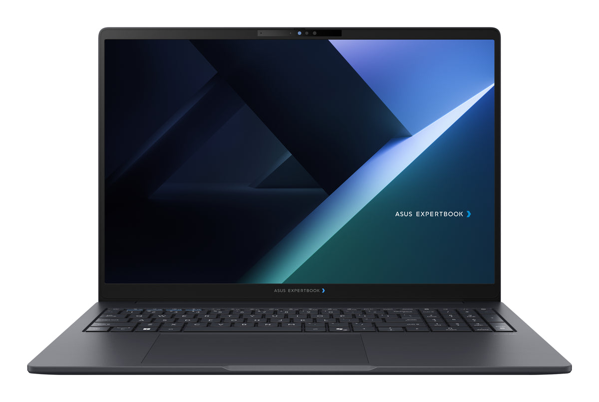 ASUS ExpertBook B3 G2 B3605CAA Gentle Grey, vista frontale aperta; immagine di serie, tastiera illustrativa