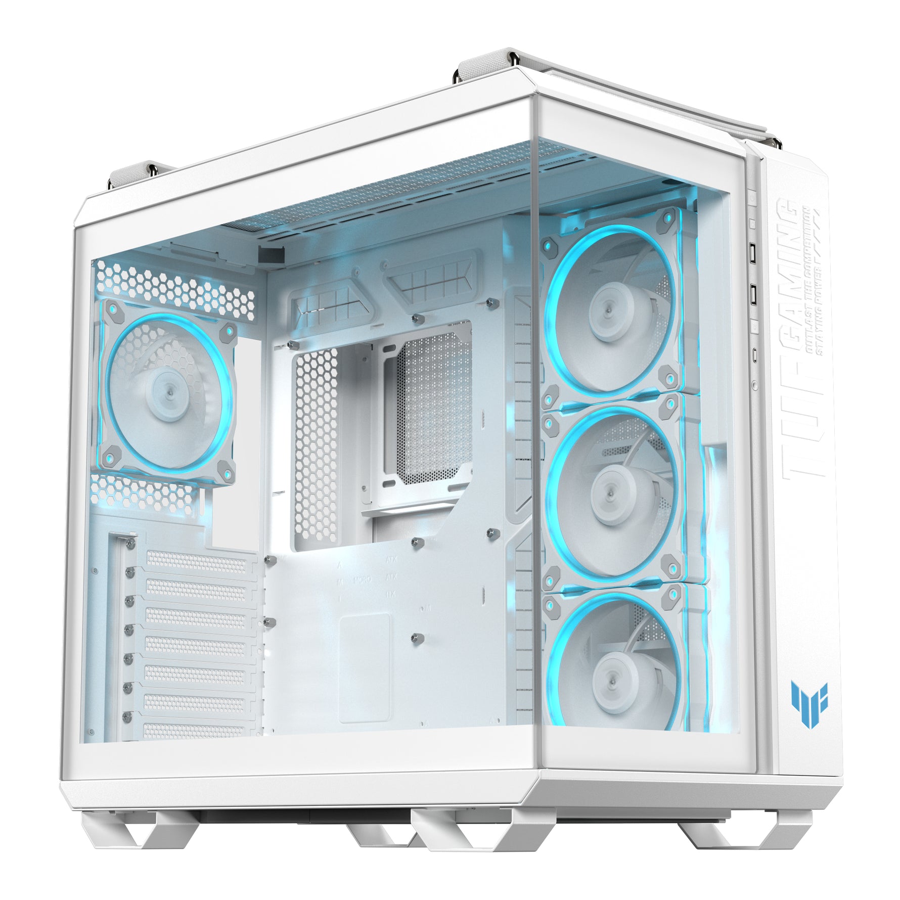 ASUS TUF GAMING GT502 Horizon TG ARGB White, Midi Tower, PC, Bianco, ATX, micro ATX, Mini-ITX, 16,3 cm, 40 cm