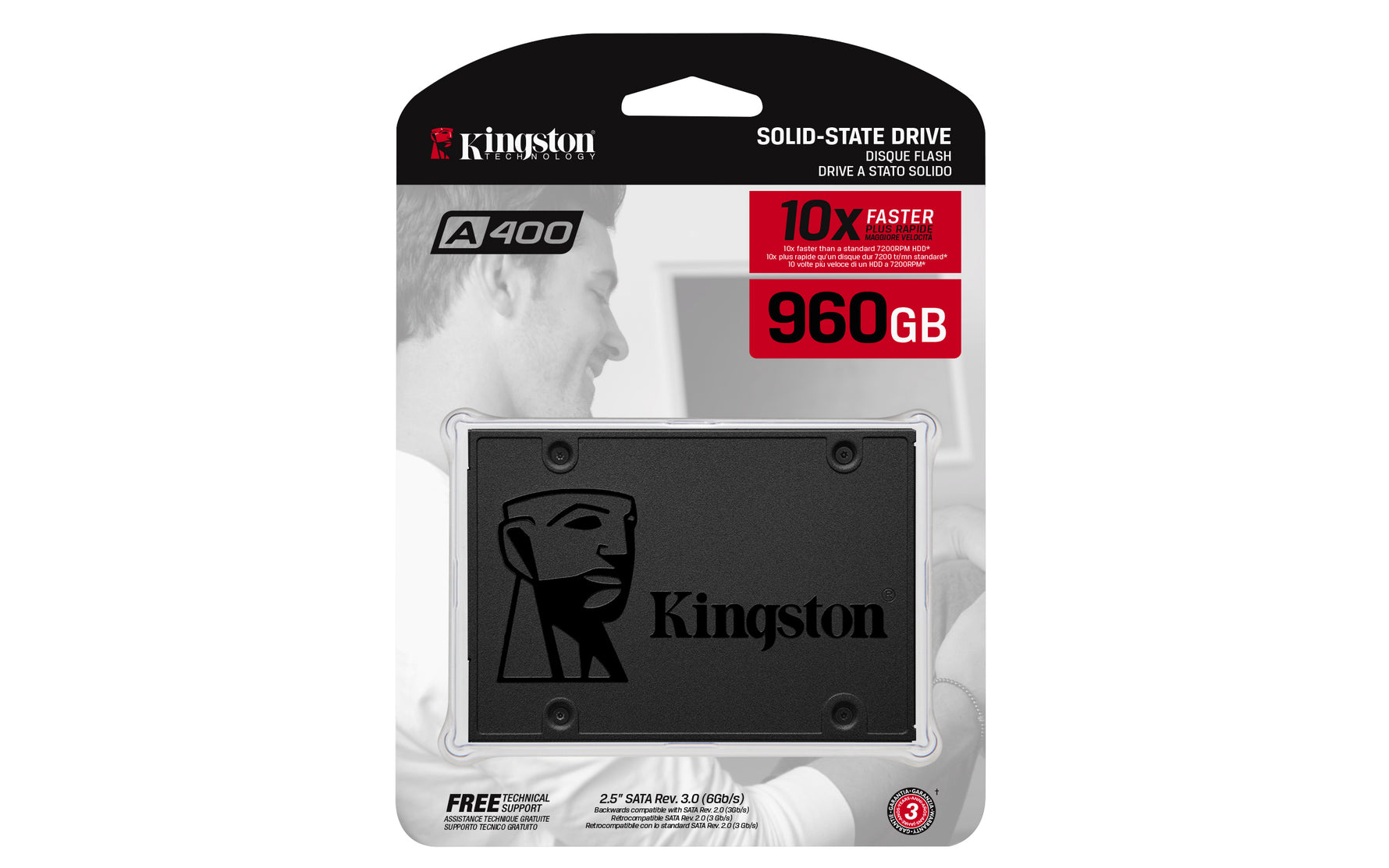 Kingston Technology A400, 960 GB, 2.5", 500 MB/s, 6 Gbit/s