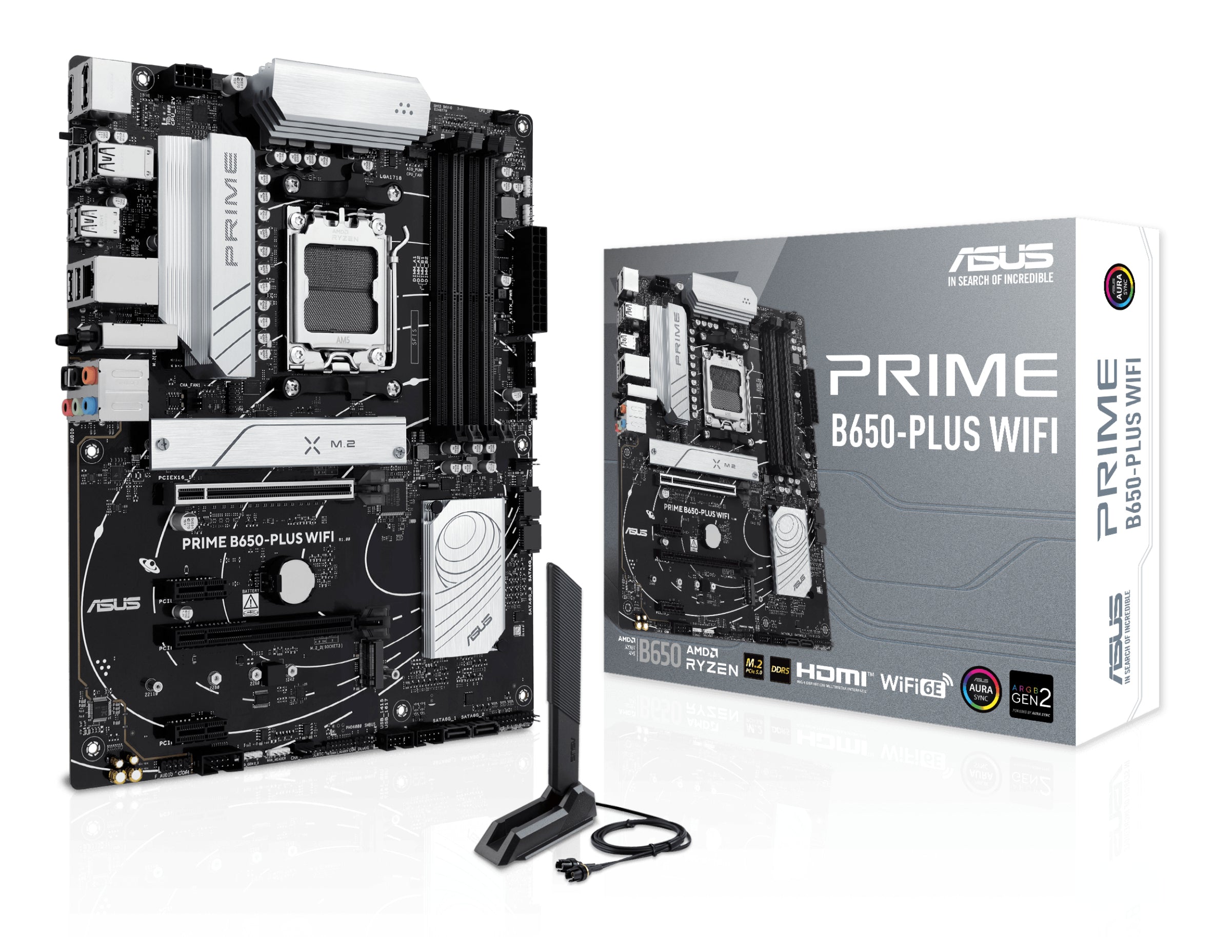 ASUS PRIME B650-PLUS WIFI, AMD, Socket AM5, AMD Ryzen 7000 Series, AMD Ryzen 8000 Series, AMD Ryzen 9000 Series, Socket AM5, DDR5-SDRAM, 192 GB