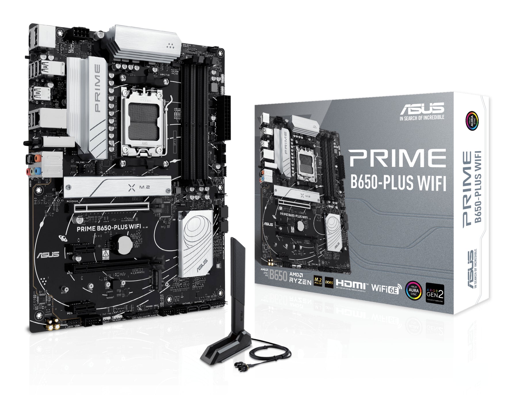 ASUS PRIME B650-PLUS WIFI, AMD, Socket AM5, AMD Ryzen 7000 Series, AMD Ryzen 8000 Series, AMD Ryzen 9000 Series, Socket AM5, DDR5-SDRAM, 192 GB
