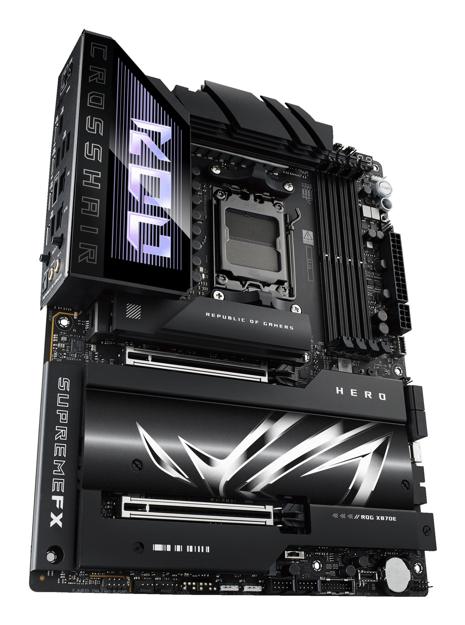 ASUS ROG CROSSHAIR X870E HERO, AMD, Socket AM5, Socket AM5, DDR5-SDRAM, 192 GB, DIMM