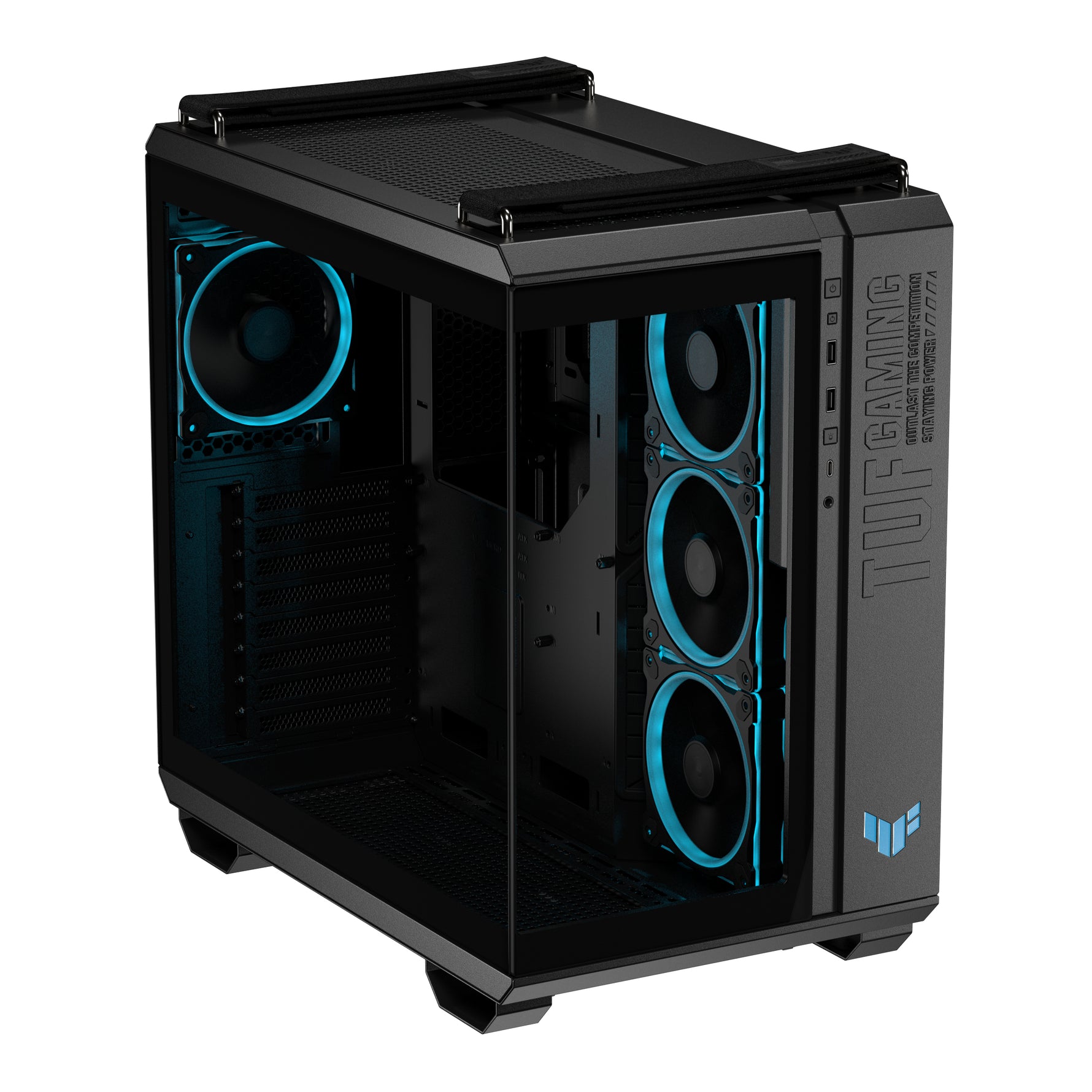 ASUS TUF GAMING GT502 Horizon TG ARGB Black, Midi Tower, PC, Nero, ATX, micro ATX, Mini-ITX, Gaming, 16,3 cm
