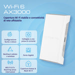 Keenetic Buddy 6 SE (KN-4410) Ripetitore Wi-Fi mesh 6 AX3000 con porta Ethernet Gigabit, Ripetitore di rete, 3000 Mbit/s, 1000 Mbit/s, Interno, Gigabit Ethernet, 10/100/1000Base-T(X)