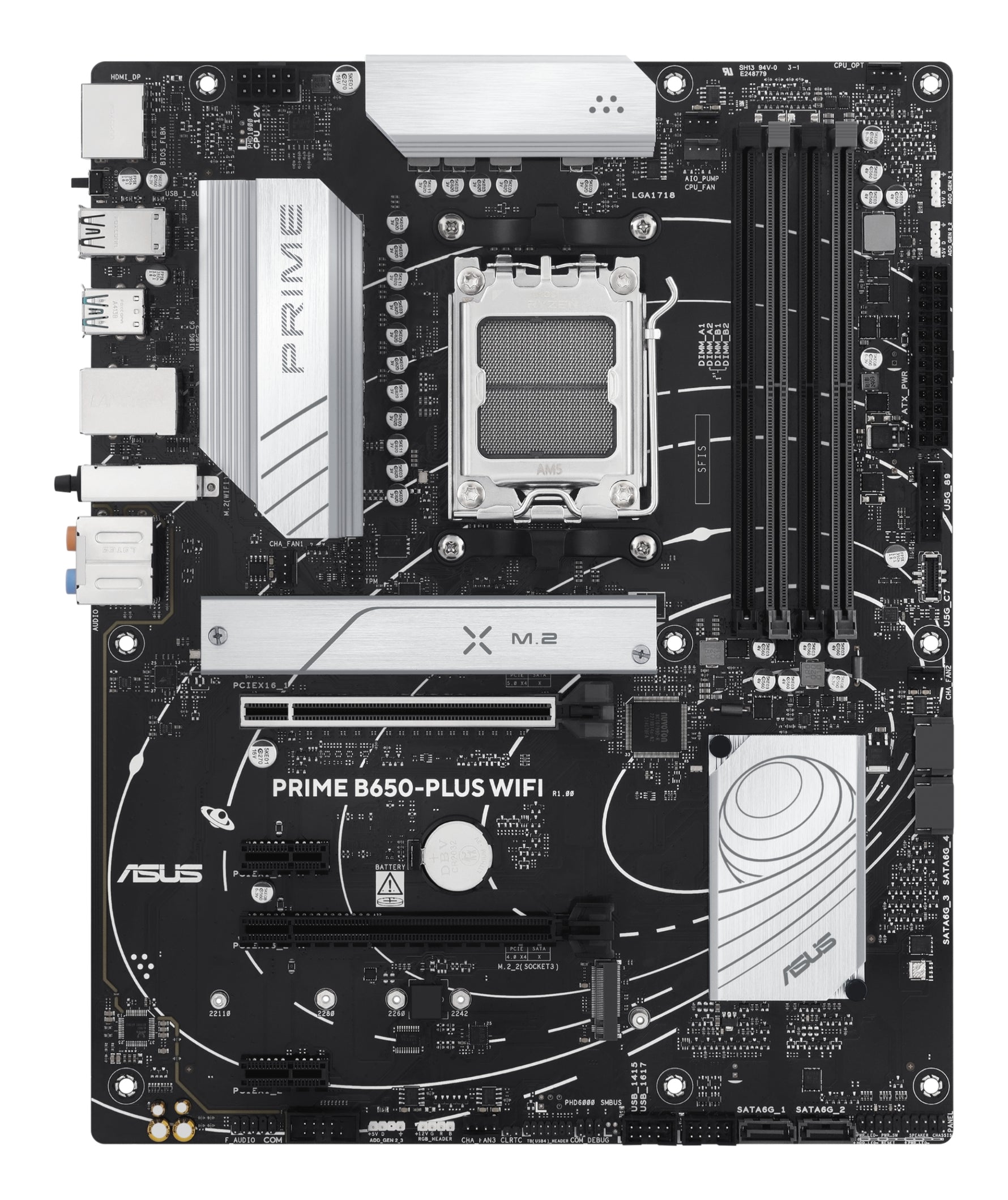 ASUS PRIME B650-PLUS WIFI, AMD, Socket AM5, AMD Ryzen 7000 Series, AMD Ryzen 8000 Series, AMD Ryzen 9000 Series, Socket AM5, DDR5-SDRAM, 192 GB