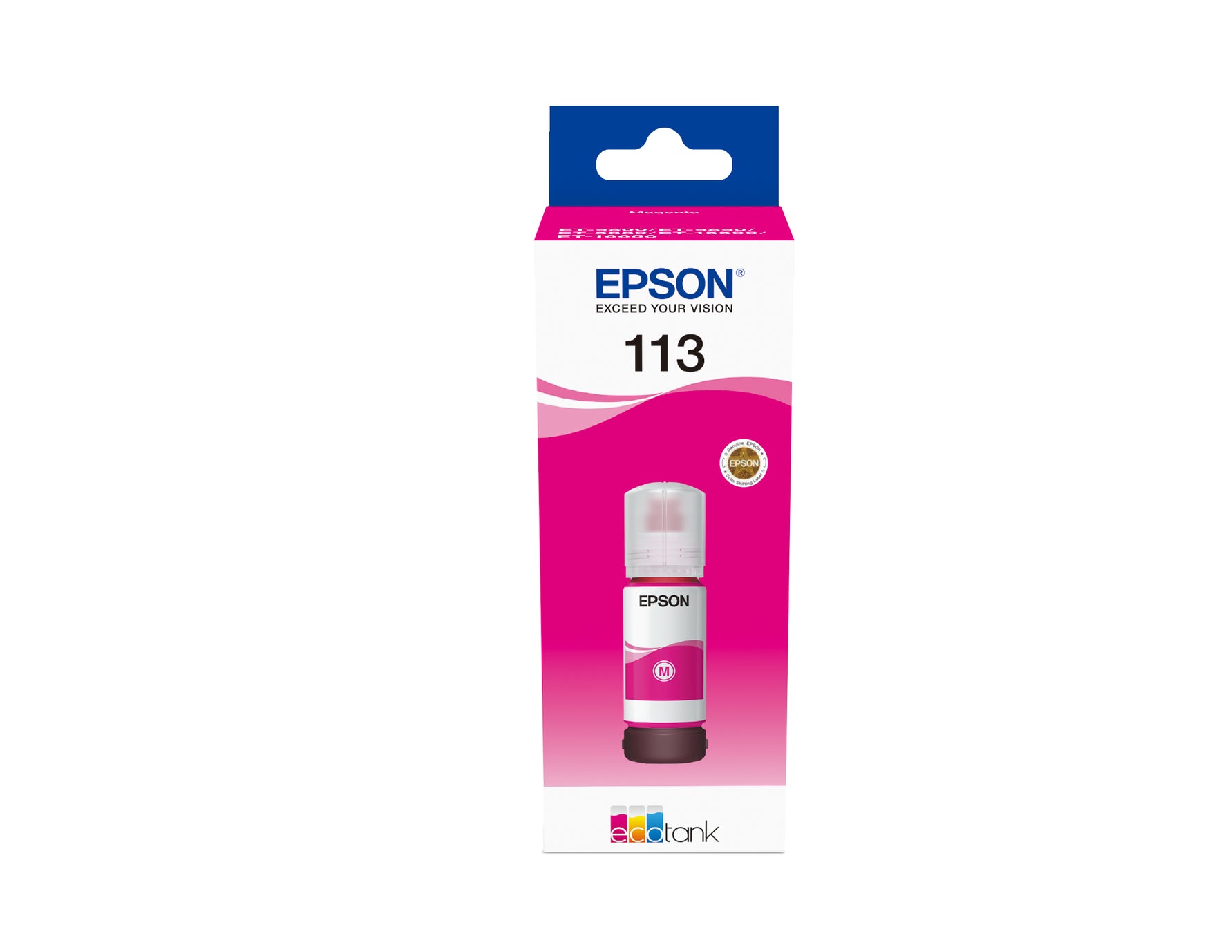 Epson 113 EcoTank Pigment Magenta ink bottle, Originale, Magenta, Epson, Ecotank ET-5880, EcoTank ET-5850, EcoTank ET-5800, EcoTank ET-16650, EcoTank ET-16600, 6000 pagine, 70 ml