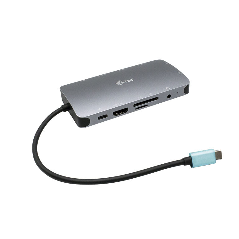 i-tec Metal USB-C Travel Nano Dock HDMI/VGA with LAN + Power Delivery 100 W, Cablato, USB 3.2 Gen 1 (3.1 Gen 1) Type-C, 100 W, 3,5 mm, Argento, MicroSD (TransFlash), SD