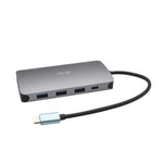 i-tec Metal USB-C Travel Nano Dock HDMI/VGA with LAN + Power Delivery 100 W, Cablato, USB 3.2 Gen 1 (3.1 Gen 1) Type-C, 100 W, 3,5 mm, Argento, MicroSD (TransFlash), SD
