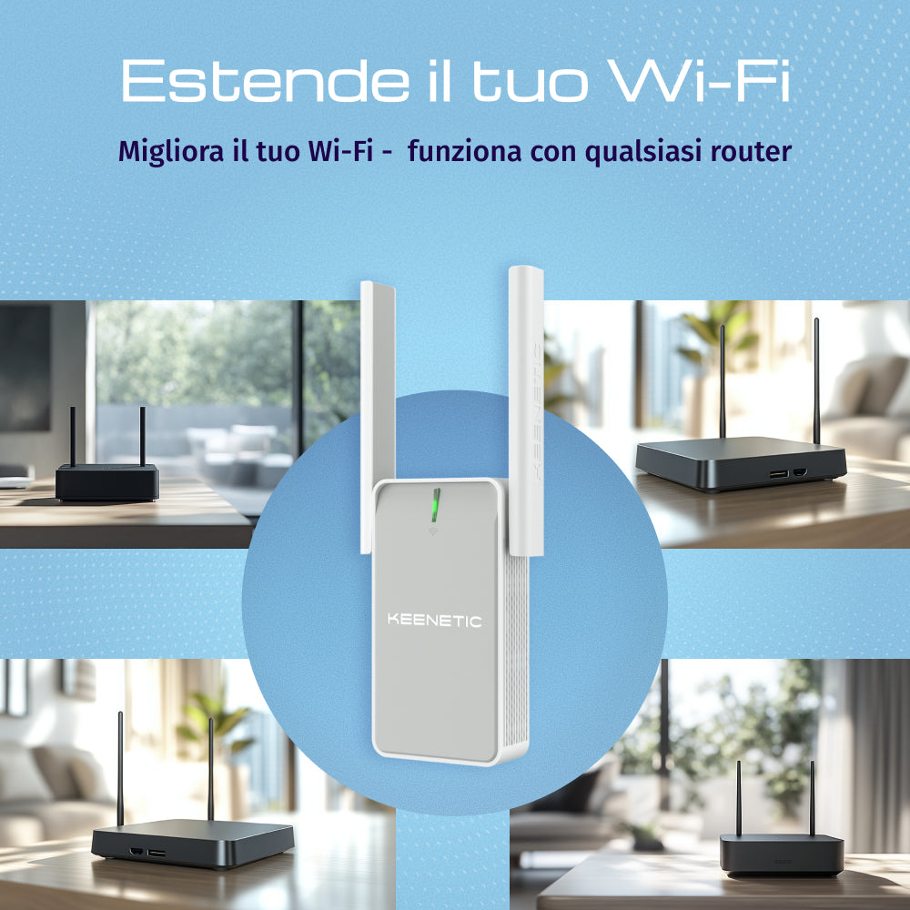 Keenetic Buddy 6 SE (KN-4410) Ripetitore Wi-Fi mesh 6 AX3000 con porta Ethernet Gigabit, Ripetitore di rete, 3000 Mbit/s, 1000 Mbit/s, Interno, Gigabit Ethernet, 10/100/1000Base-T(X)