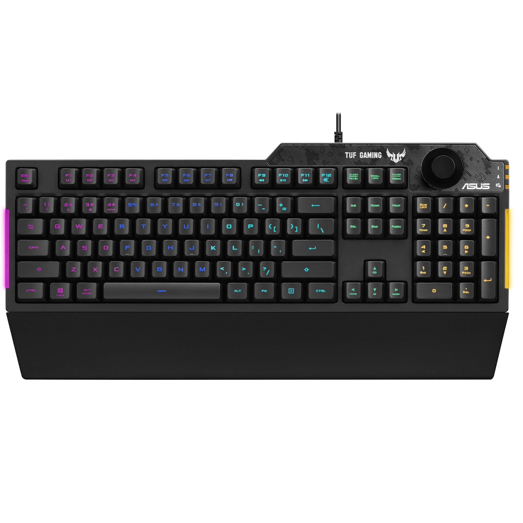 ASUS TUF Gaming K1, Full-size (100%), Cablato, USB, Interruttore a chiave meccanica, LED RGB, Nero
