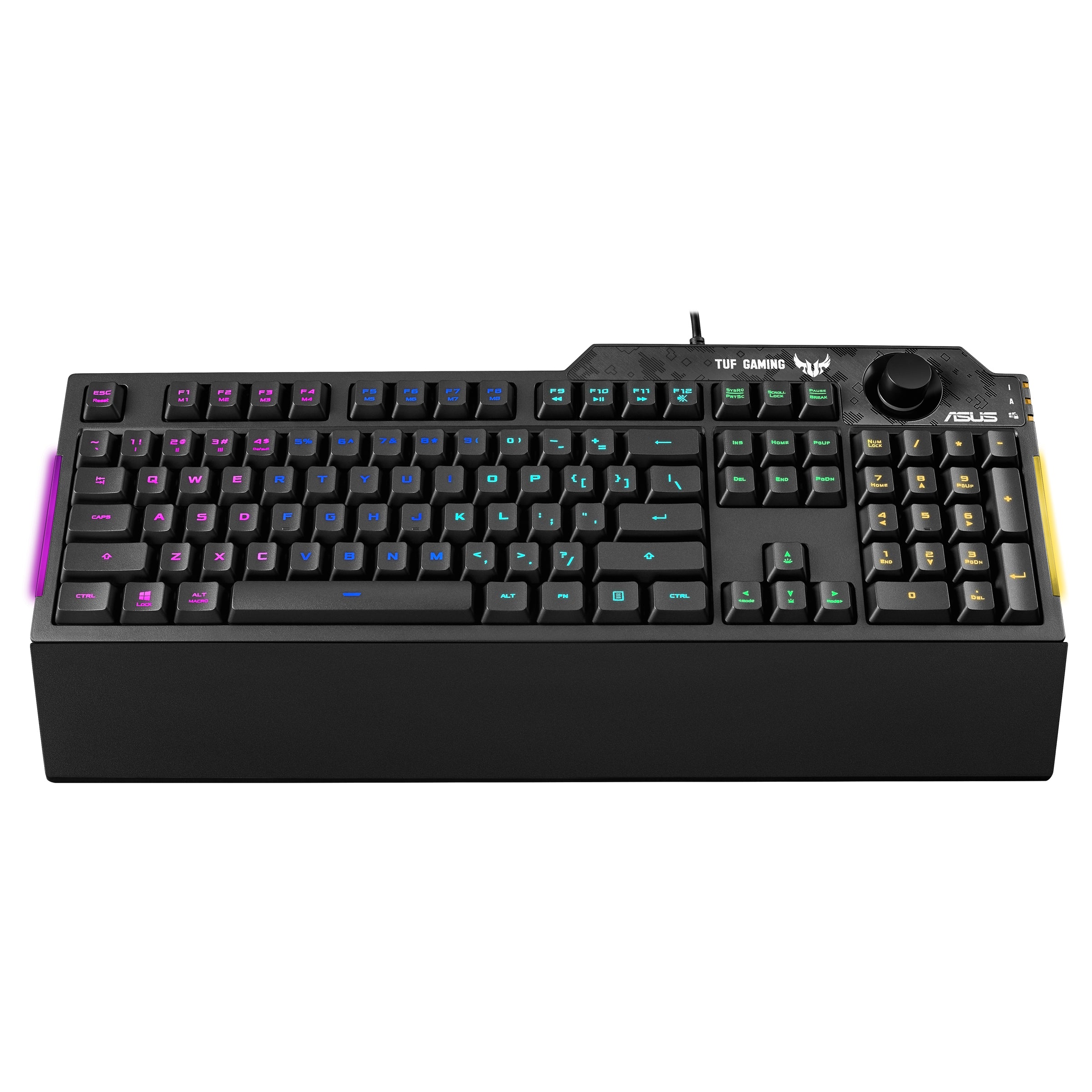 ASUS TUF Gaming K1, Full-size (100%), Cablato, USB, Interruttore a chiave meccanica, LED RGB, Nero
