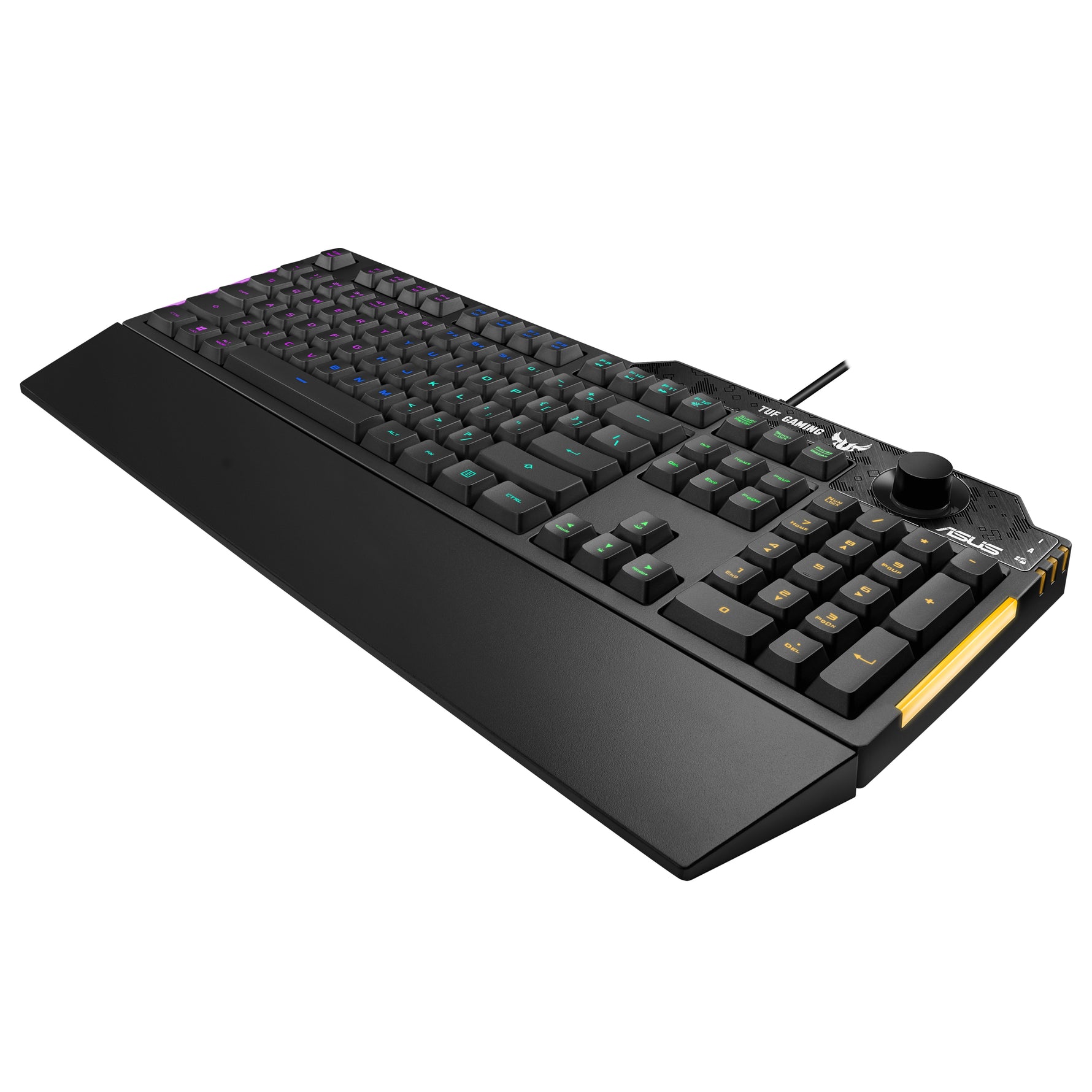 ASUS TUF Gaming K1, Full-size (100%), Cablato, USB, Interruttore a chiave meccanica, LED RGB, Nero