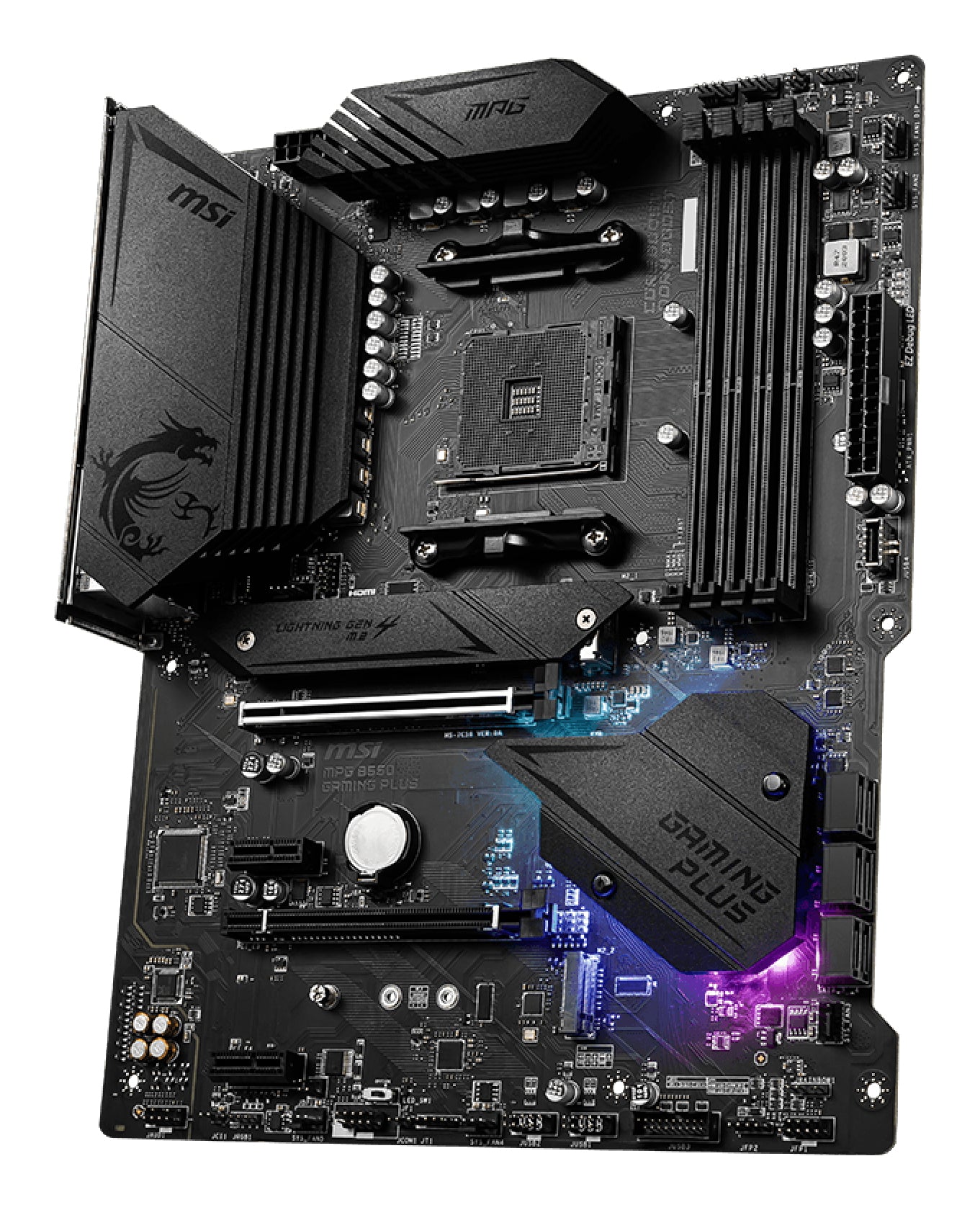 MSI MPG B550 Gaming Plus, AMD, Socket AM4, AMD Ryzen 3000 Series, DDR4-SDRAM, 128 GB, DIMM