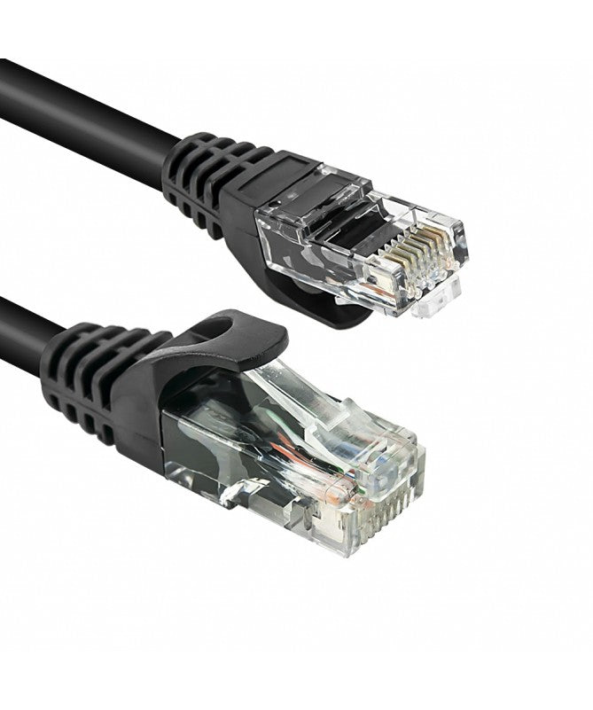 Vultech Cavo Ethernet - Categoria 6 - 2 m, 2 m, Cat6, U/UTP (UTP), RJ-45, RJ-45, Nero