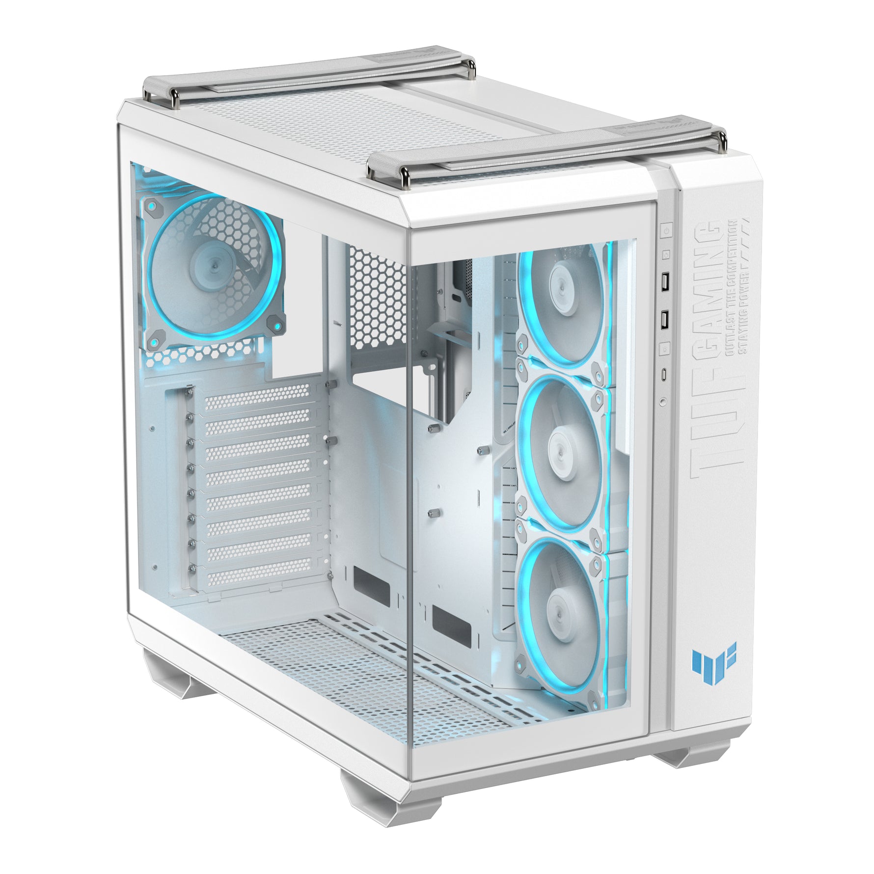 ASUS TUF GAMING GT502 Horizon TG ARGB White, Midi Tower, PC, Bianco, ATX, micro ATX, Mini-ITX, 16,3 cm, 40 cm