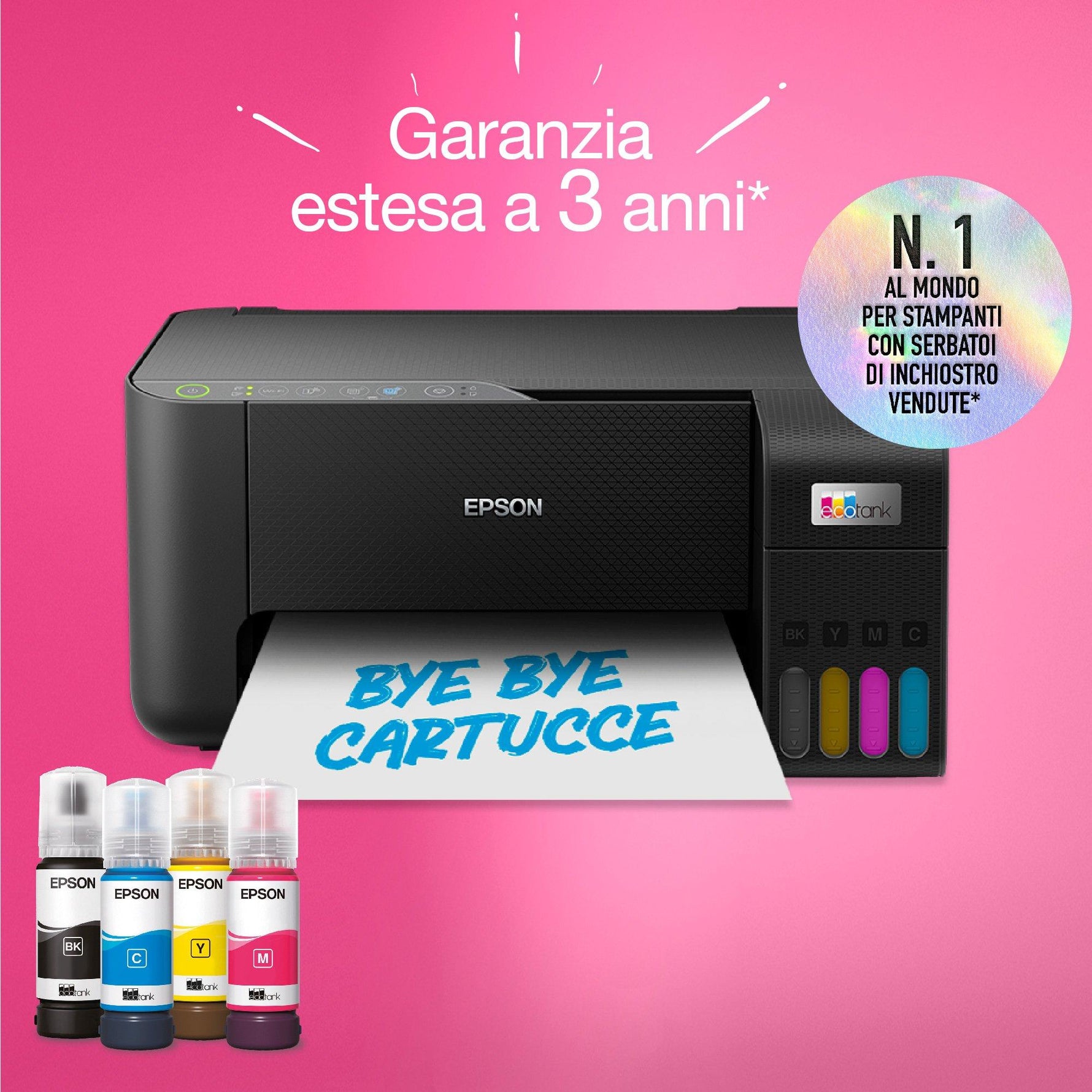 Epson EcoTank ET-2860 stampante multifunzione a serbatoio, Ad inchiostro, Stampa a colori, 5760 x 1440 DPI, A4, Stampa diretta, Nero