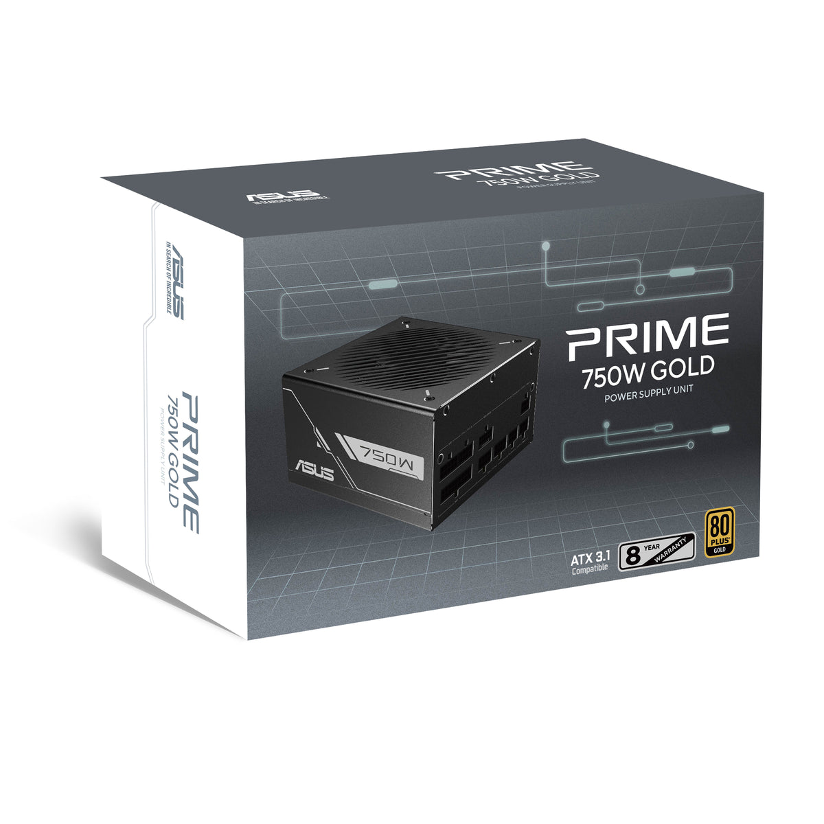 ASUS Prime -750G, 750 W, 100 - 240 V, Attivo, 110 W, 744 W, 110 W
