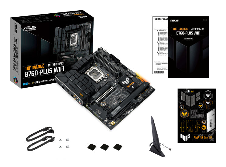 ASUS TUF Gaming B760-Plus WIFI, Intel, LGA 1700, Intel® Celeron®, Intel® Core™ i3, Intel® Core™ i5, Intel® Core™ i7, LGA 1700, DDR5-SDRAM, 128 GB