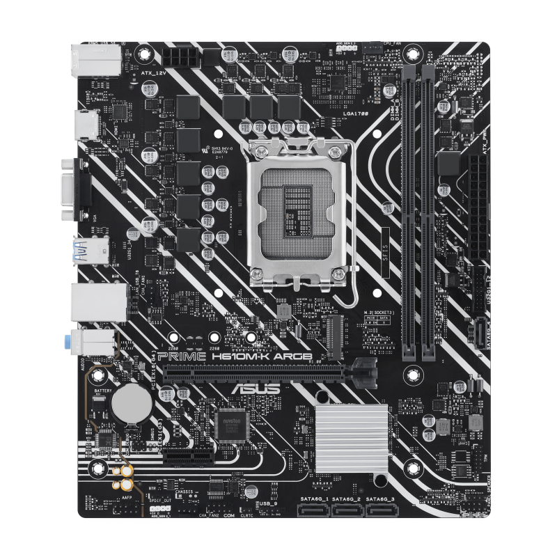 Scheda madre micro-ATX ASUS PRIME H610M-K ARGB con socket Intel LGA 1700 e supporto DDR5