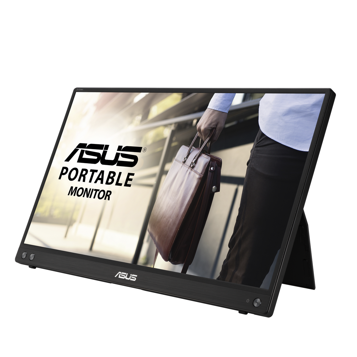 ASUS ZenScreen MB16ACV con cavalletto integrato, vista inclinata