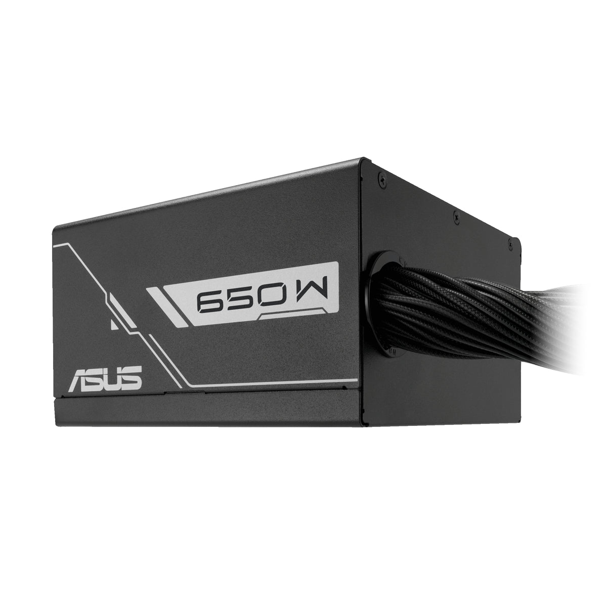 ASUS Prime 650W Bronze PRIME-650B-BLACK nero, vista laterale con cavi fissi