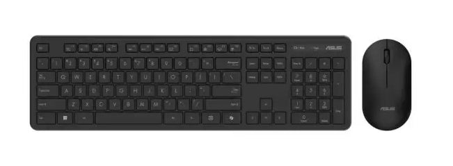 ASUS CW100, Wireless, RF Wireless, Interruttore a chiave a membrana, QWERTY, Nero, Mouse incluso