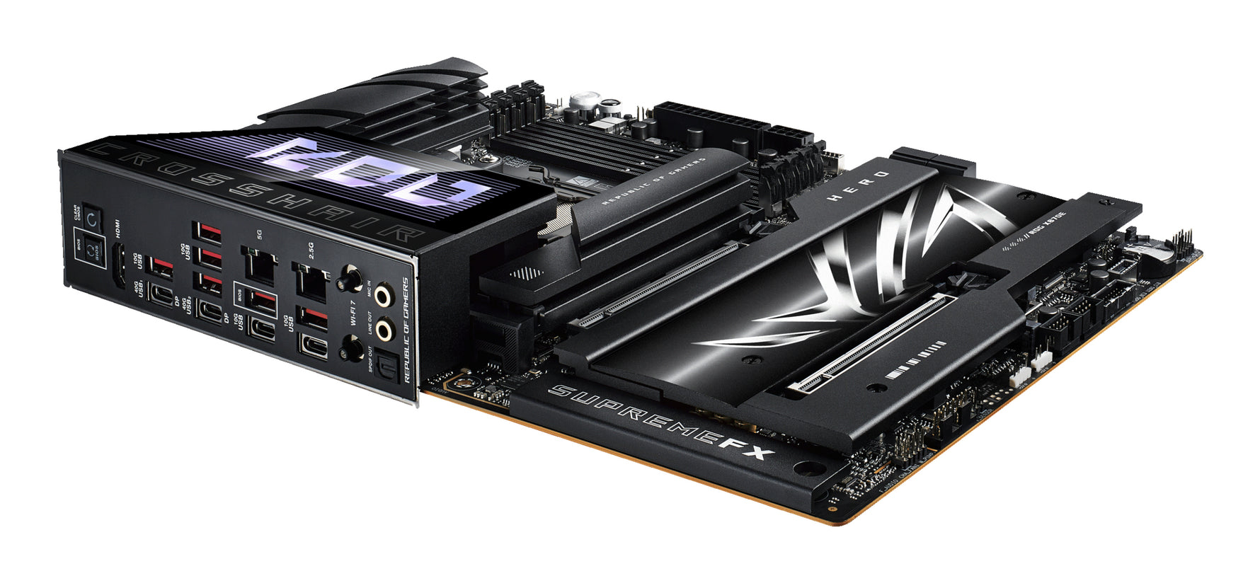 ASUS ROG CROSSHAIR X870E HERO, AMD, Socket AM5, Socket AM5, DDR5-SDRAM, 192 GB, DIMM