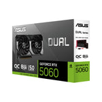 ASUS Dual -RTX5060-O8G, GeForce RTX 5060, 8 GB, GDDR7, 128 bit, 7680 x 4320 Pixel, PCI Express 5.0