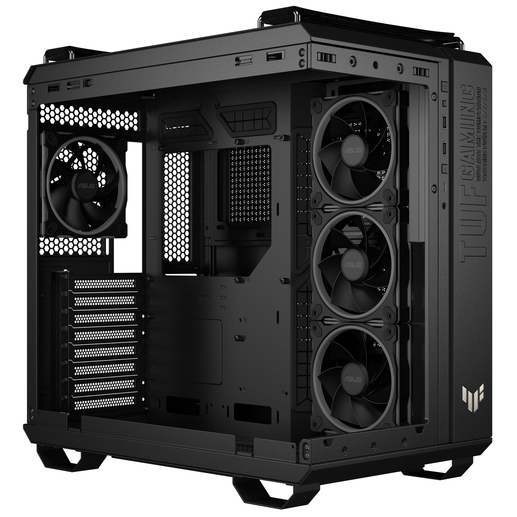 ASUS TUF GAMING GT502 Horizon TG ARGB Black, Midi Tower, PC, Nero, ATX, micro ATX, Mini-ITX, Gaming, 16,3 cm