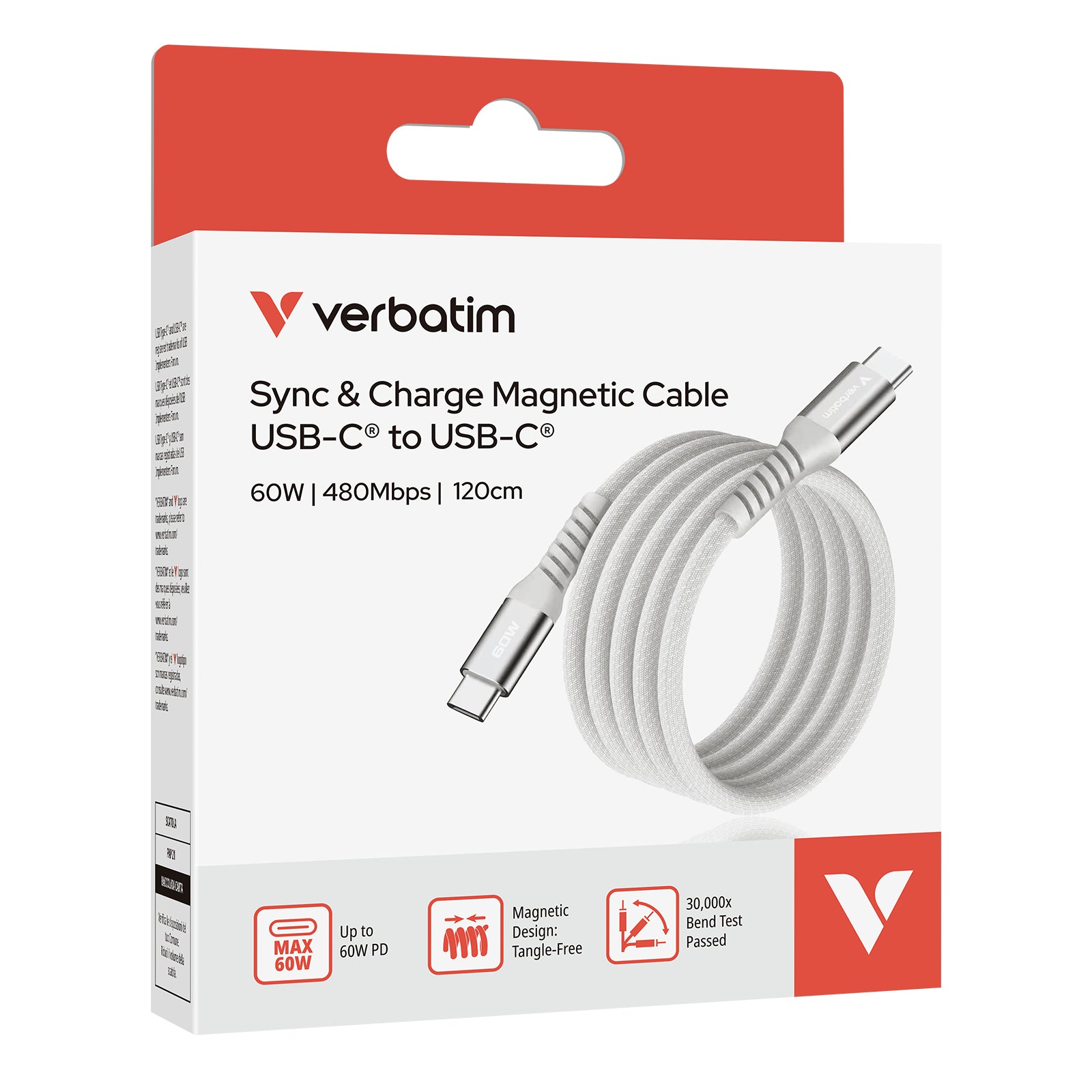 Verbatim 31850, 1,2 m, USB C, USB C, USB 2.0, 0,48 Gbit/s, Grigio