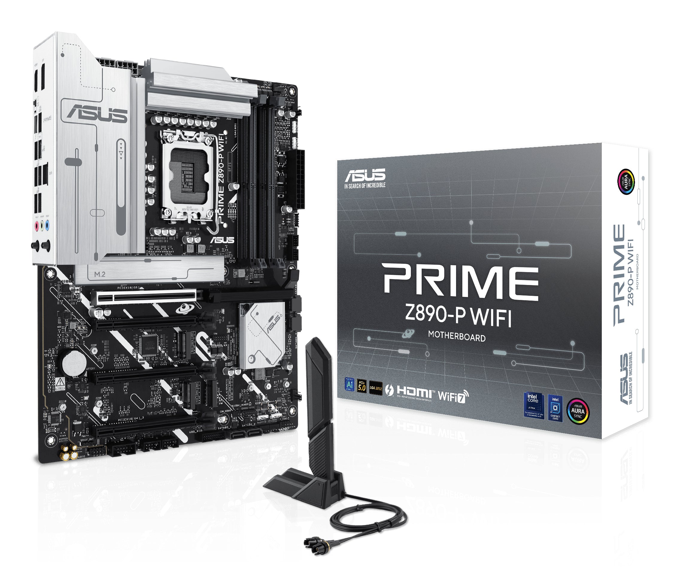 ASUS PRIME Z890-P WIFI, Intel, LGA 1851 (Socket V1), Intel Core Ultra (Series 2), DDR5-SDRAM, 192 GB, DIMM
